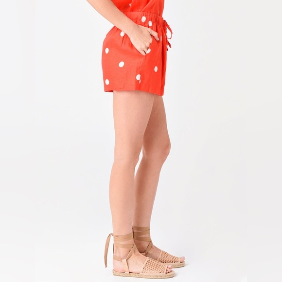 Trovata Birds of Paradis Lone Linen Polka Dot Short - NWOT - Size Medium - Picture 2 of 8